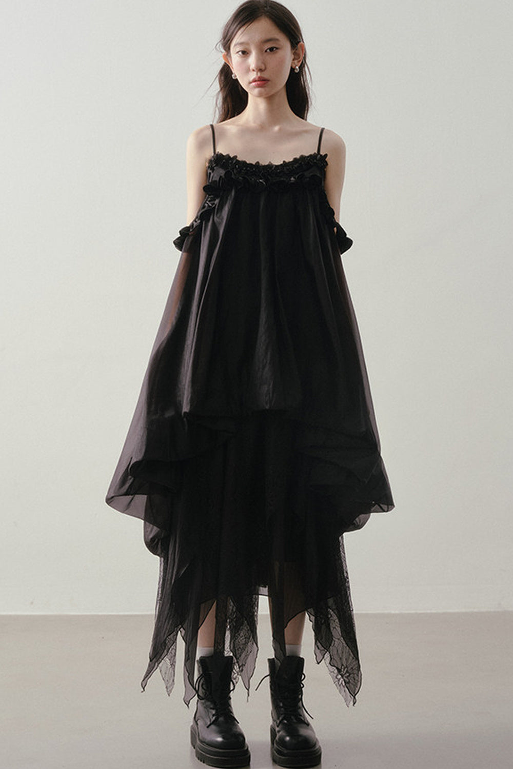3D Floral Suspender Dress