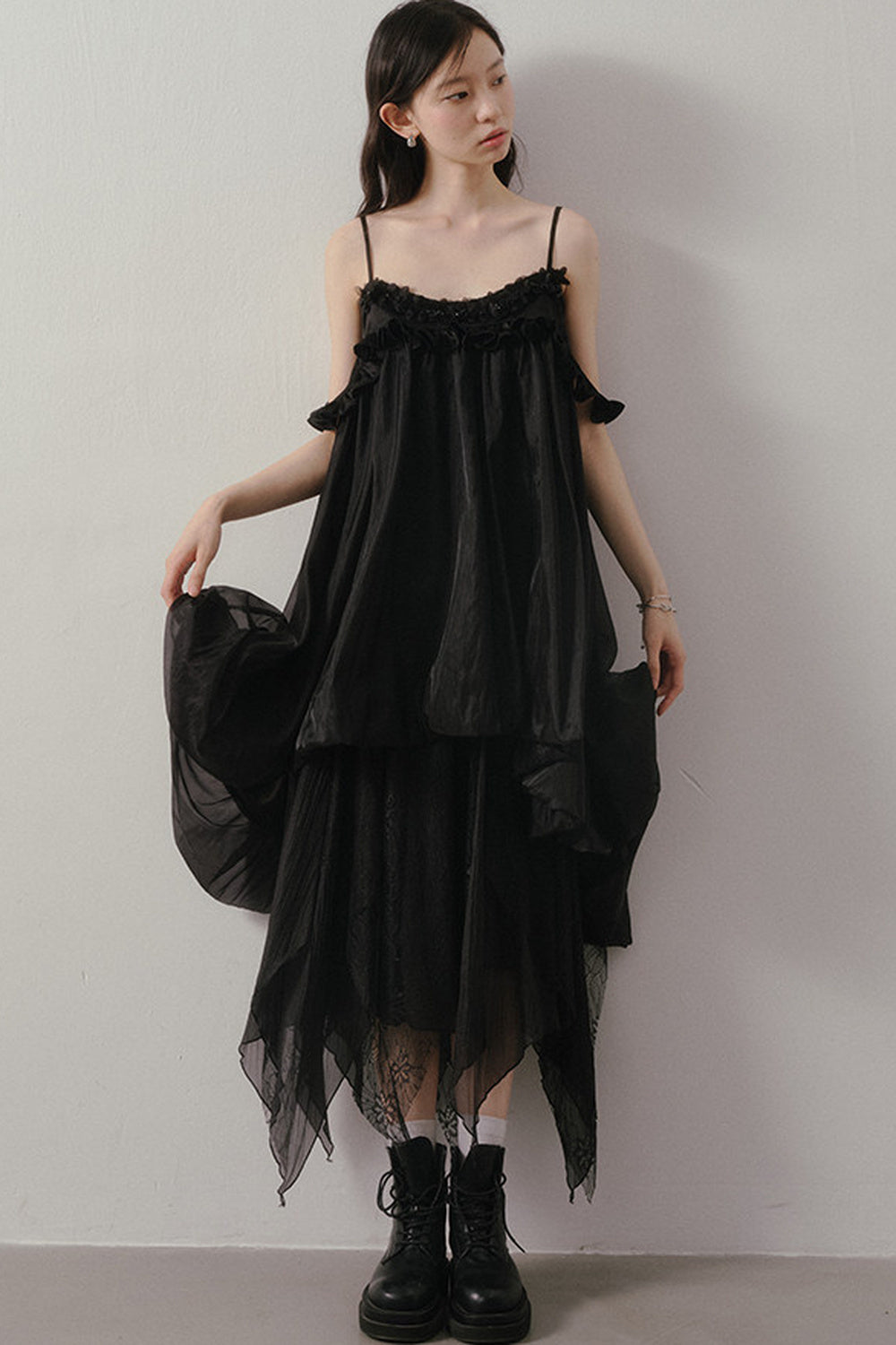 3D Floral Suspender Dress