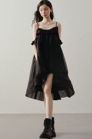 3D Floral Suspender Dress