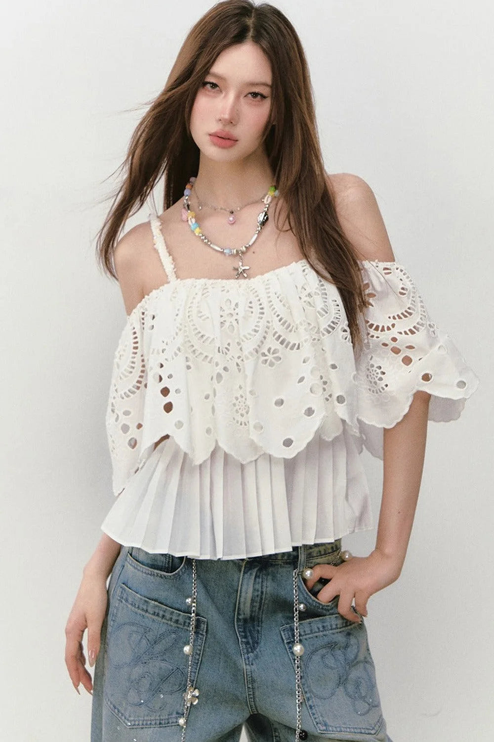 3D Hollow-Out Embroidery Camisole Top