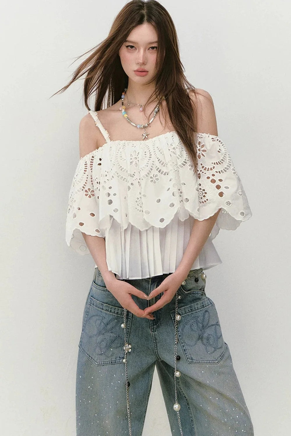 3D Hollow-Out Embroidery Camisole Top