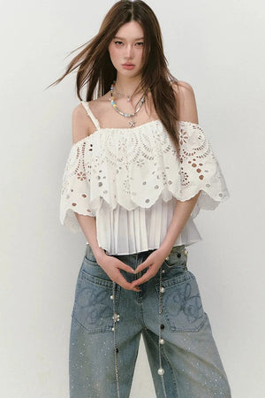 3D Hollow-Out Embroidery Camisole Top