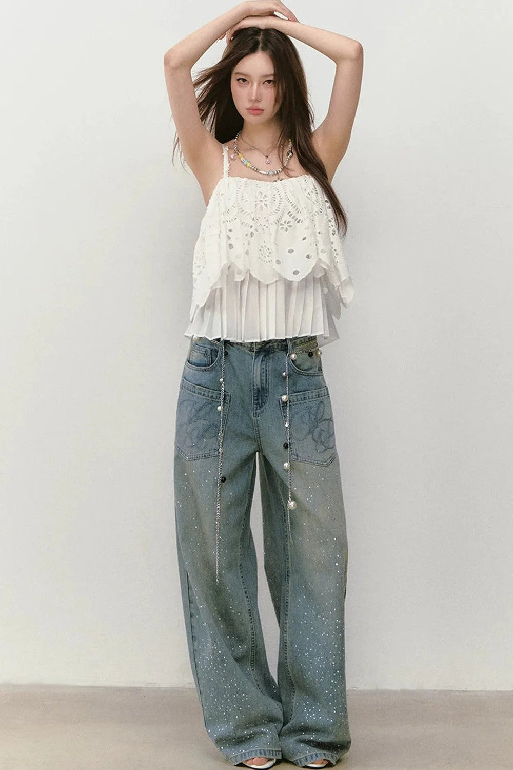 3D Hollow-Out Embroidery Camisole Top