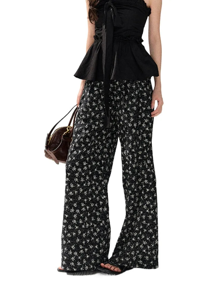 Black Relaxed Straight Leg Pants
