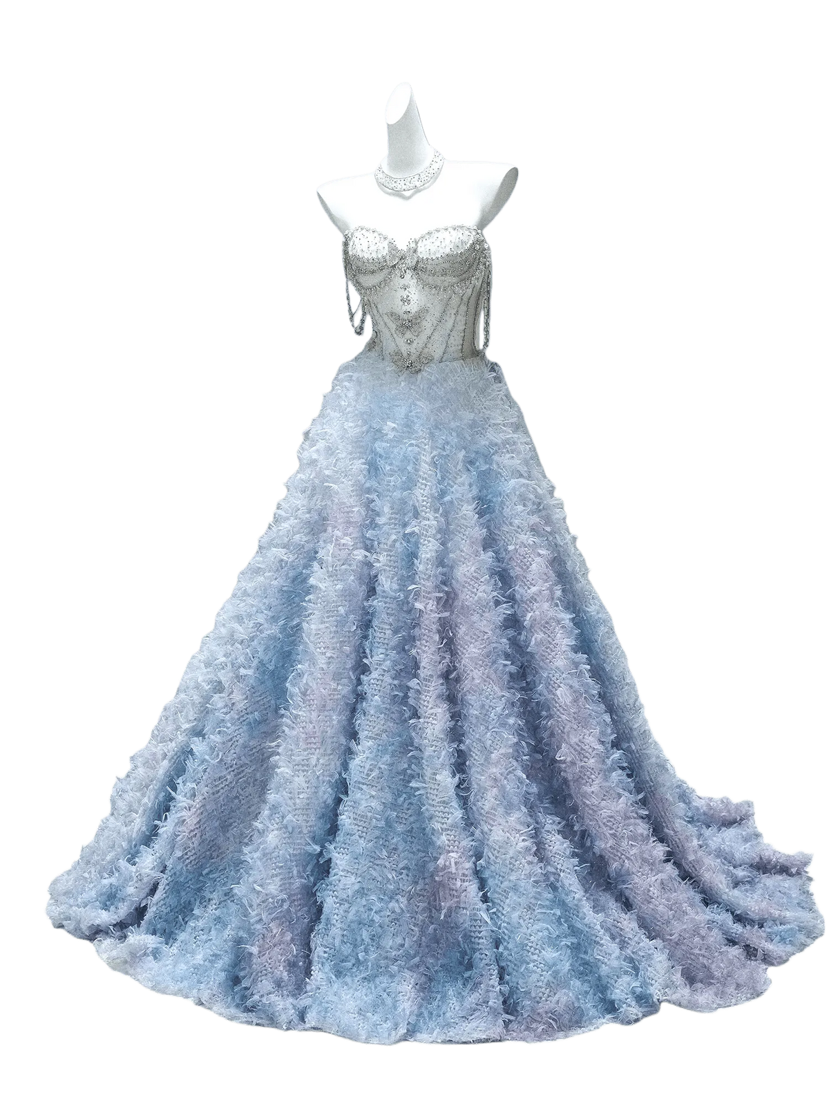 Elegant Light Blue Couture Gown