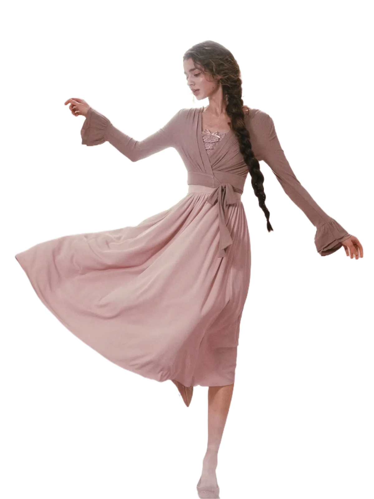Pink Mist Ballet Knit Slip Dress