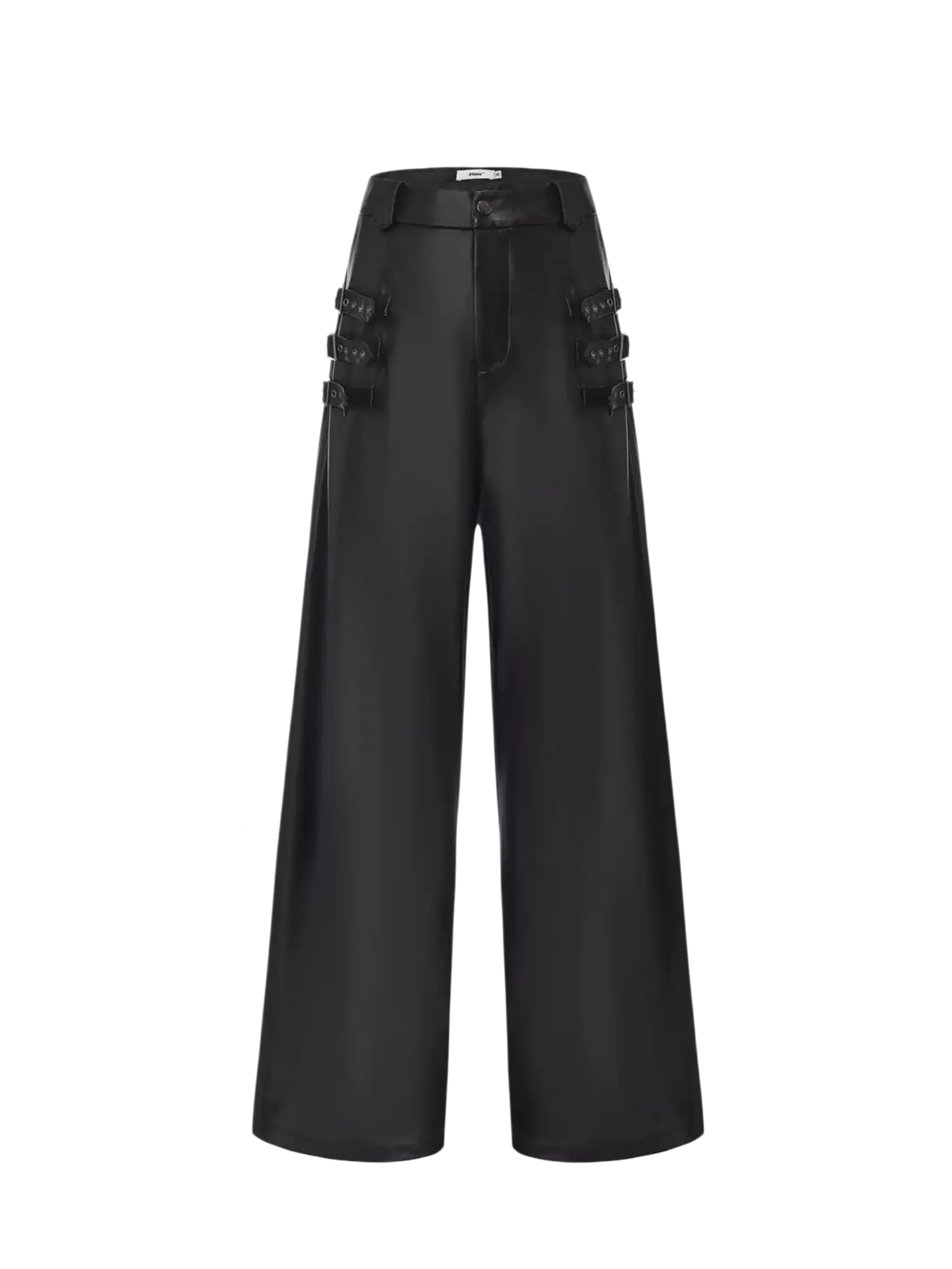 Classic Wide-Leg Faux Leather Pants