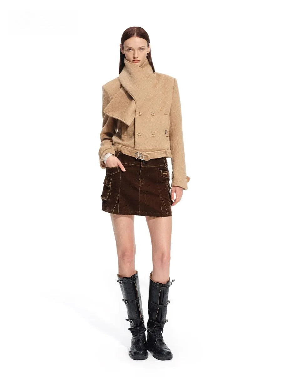 "Ross Series" Wool Scarf-Collar Coat