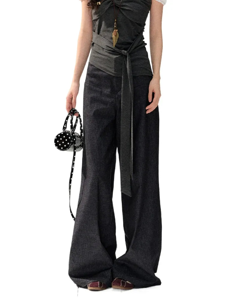 Dark Gray Wide-Legged Jeans
