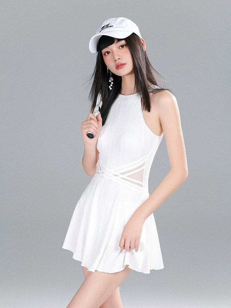 Court Bliss White Tennis Dress Romper