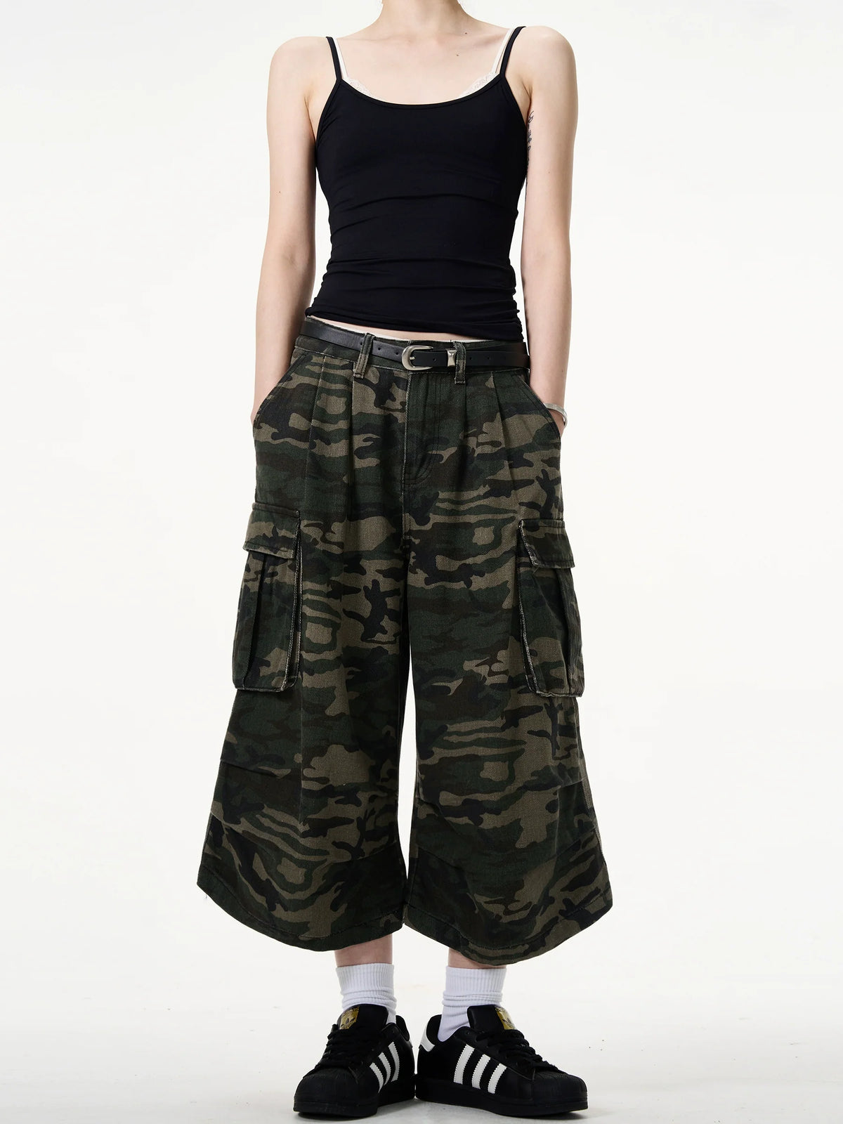 MADWITCH Camo Capri Cargo Culottes
