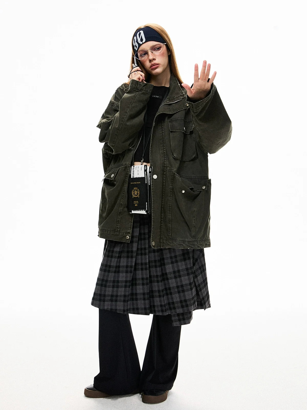 Oversized Olive Green Utility Jacket