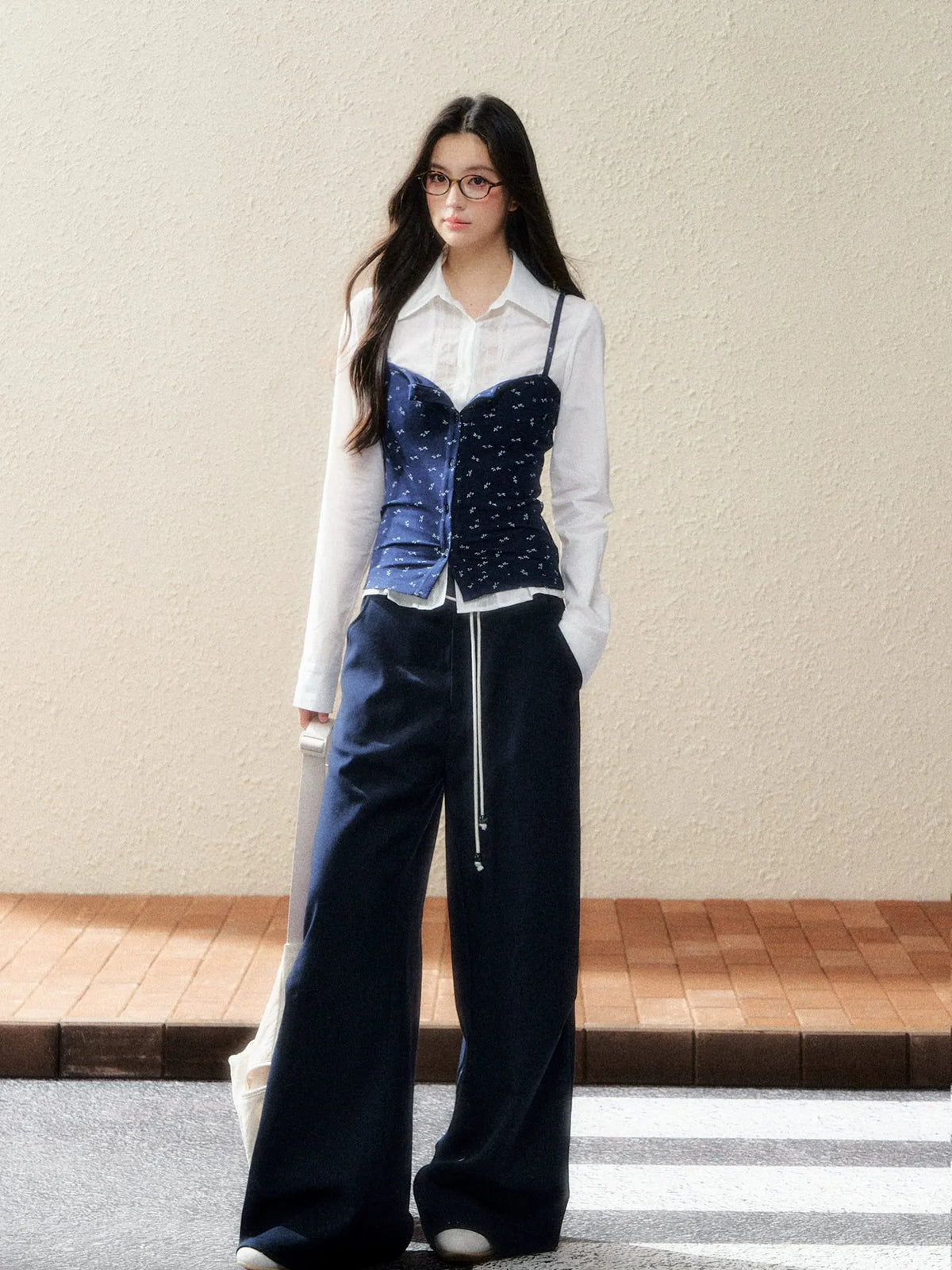 Midnight High-Waist Wide-Leg Trousers
