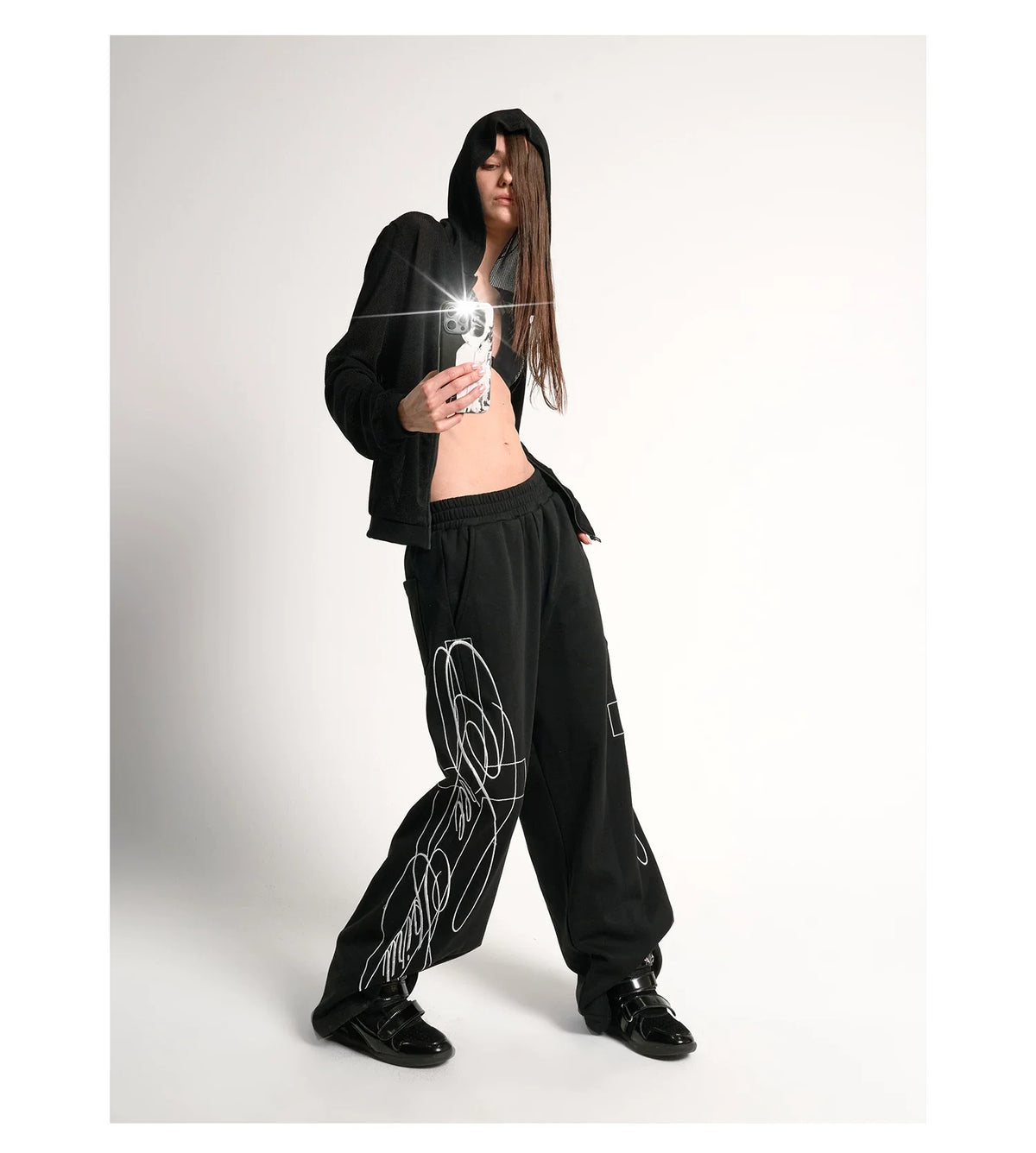 Cross Script Zip Hoodie