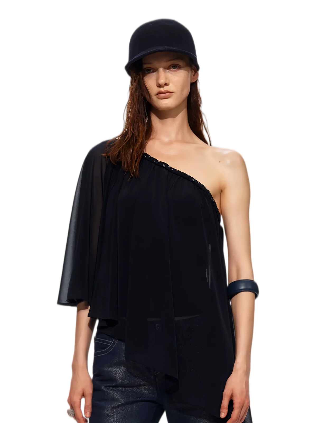 Handwoven Chain Cape Blouse