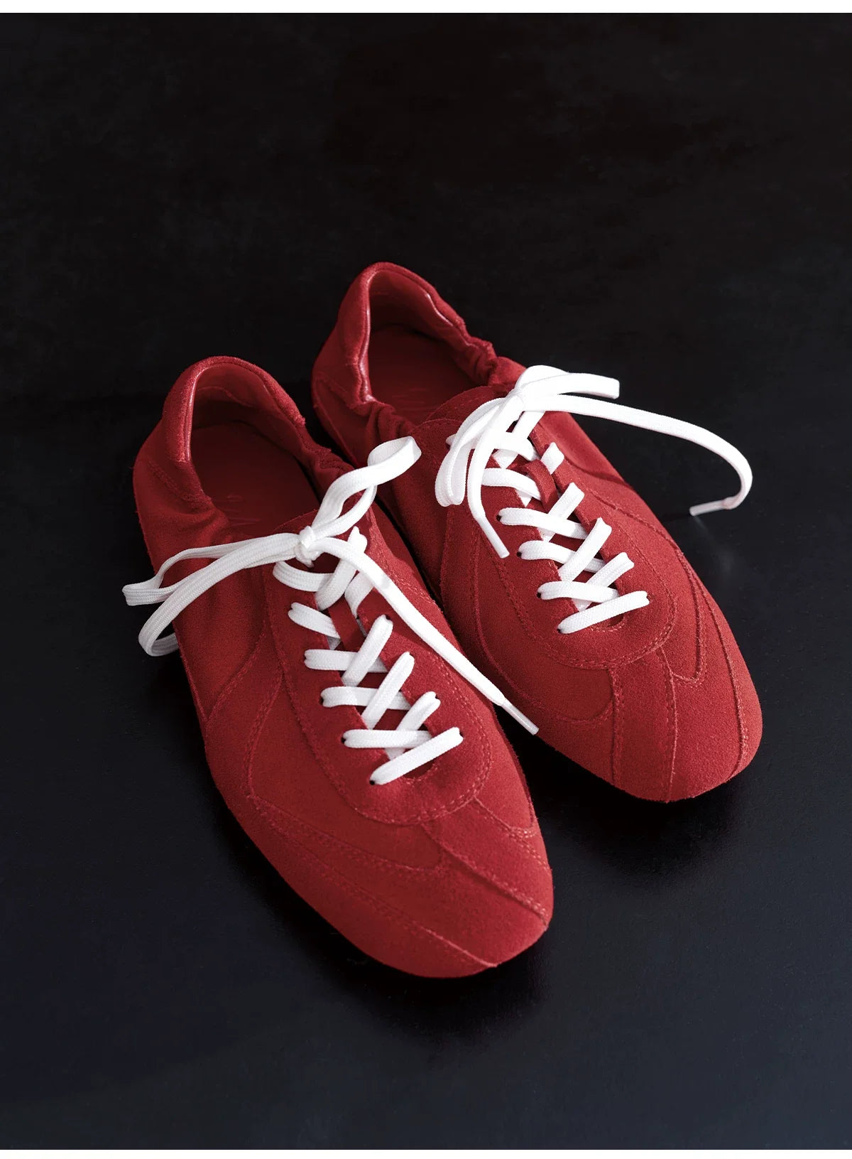 Suede Minimalist Lace-Up Sneakers