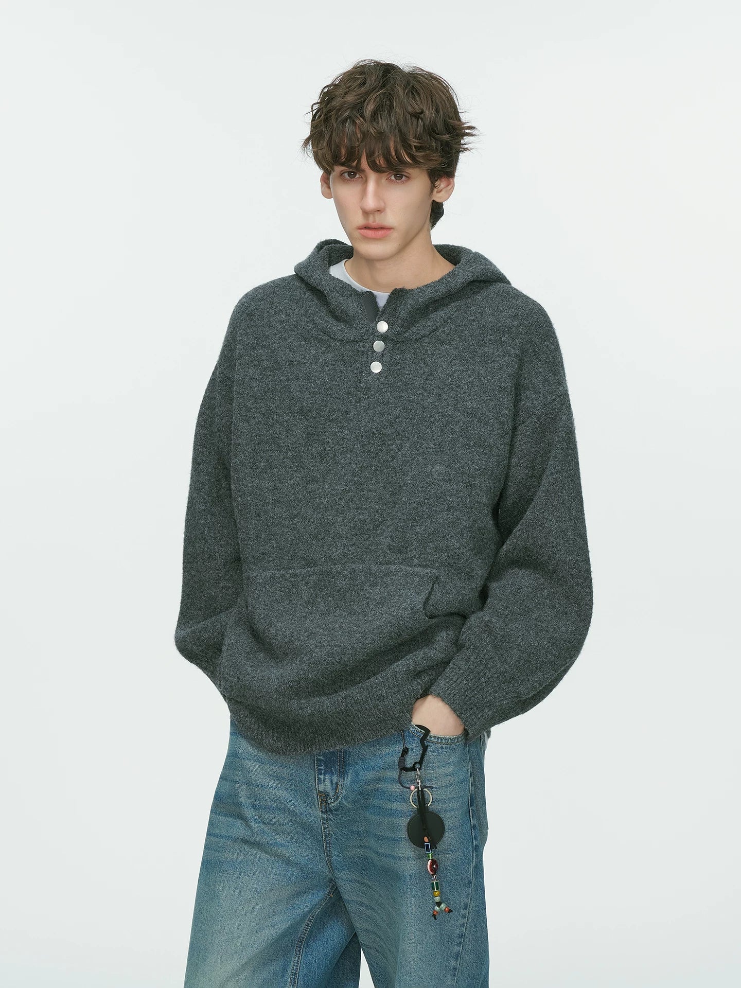 Cocoon Knit Hooded Pocket Sweater