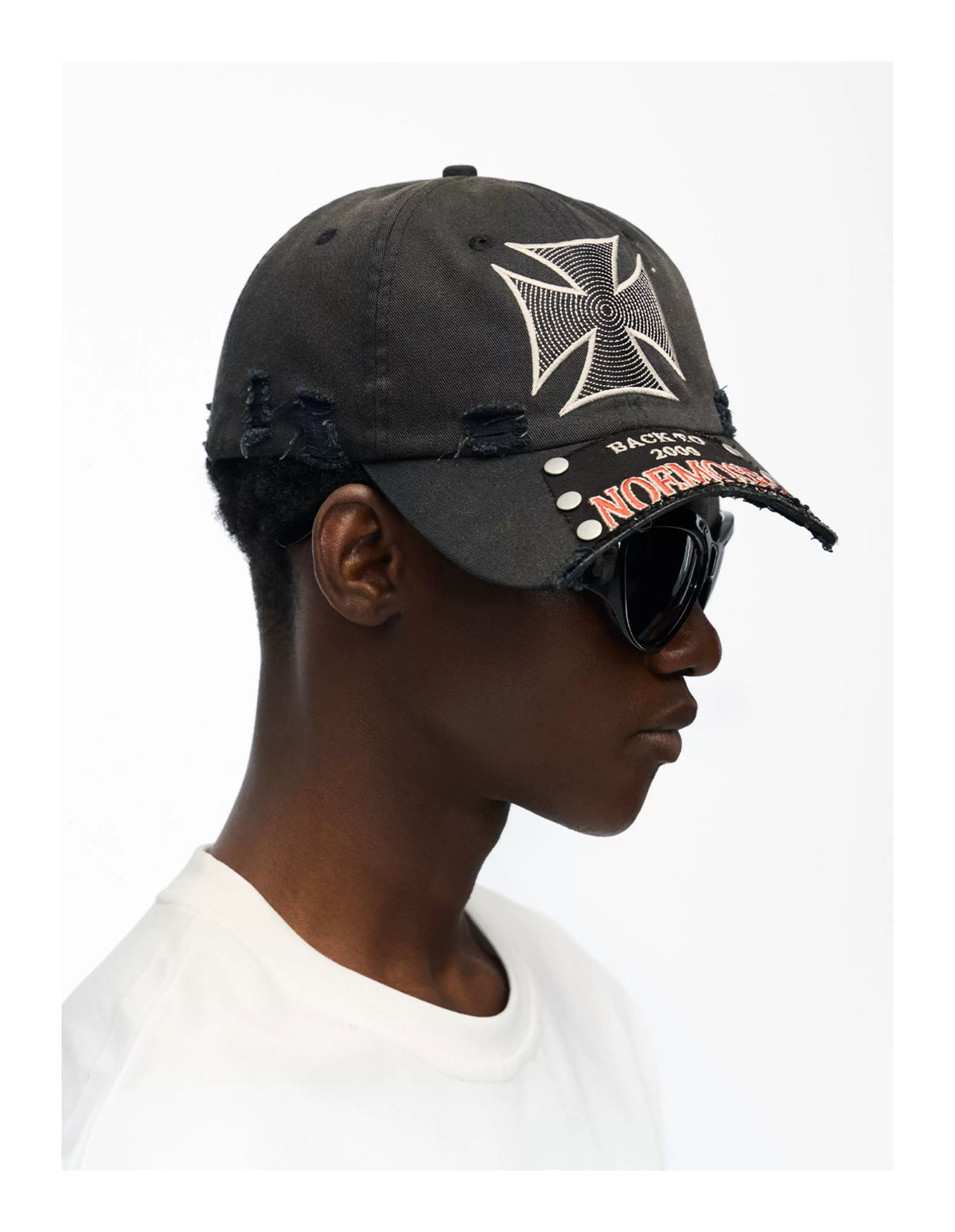 Iron Cross Distressed Brim Patch Cap