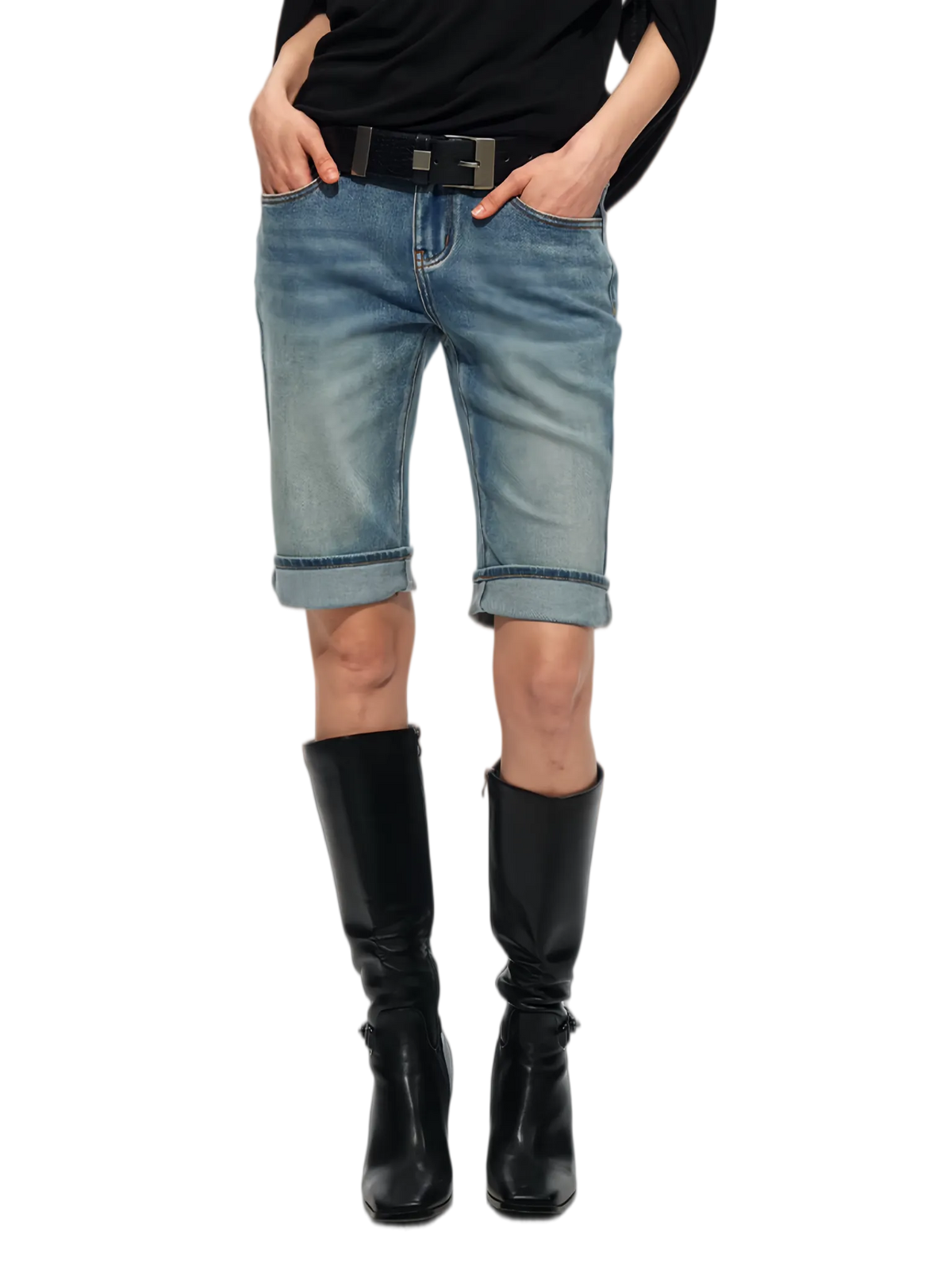 Vintage Wash Denim Shorts
