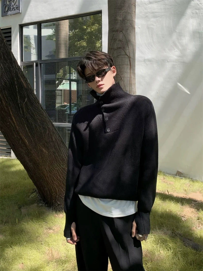 Half-Button Turtleneck Sweater
