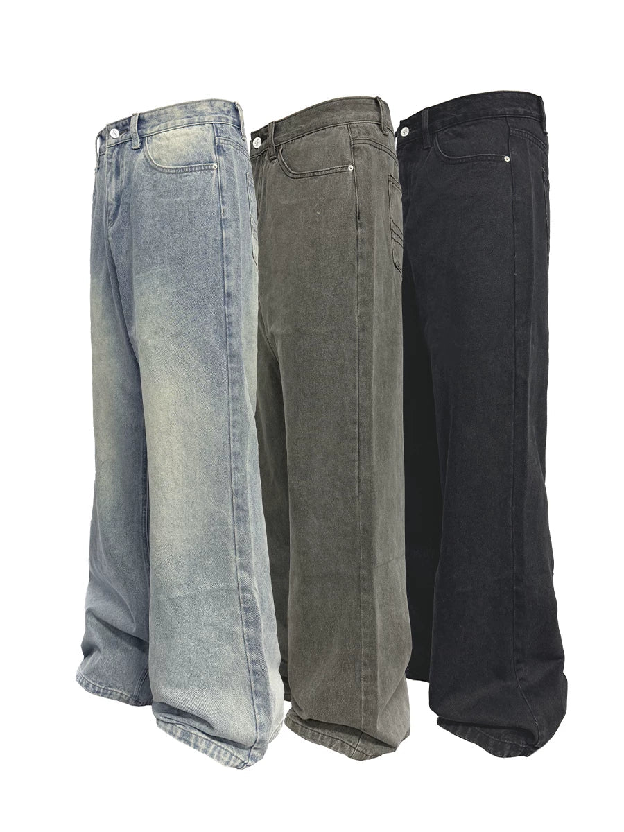Wide-Leg Classical Wash Jeans