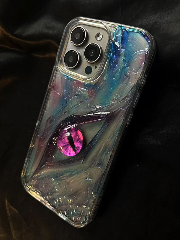复古彩色紫眼立体适用iphone17pro手机壳15情侣14苹果13pro高级感12防摔硬壳11promax创意大孔12个性壳x原创