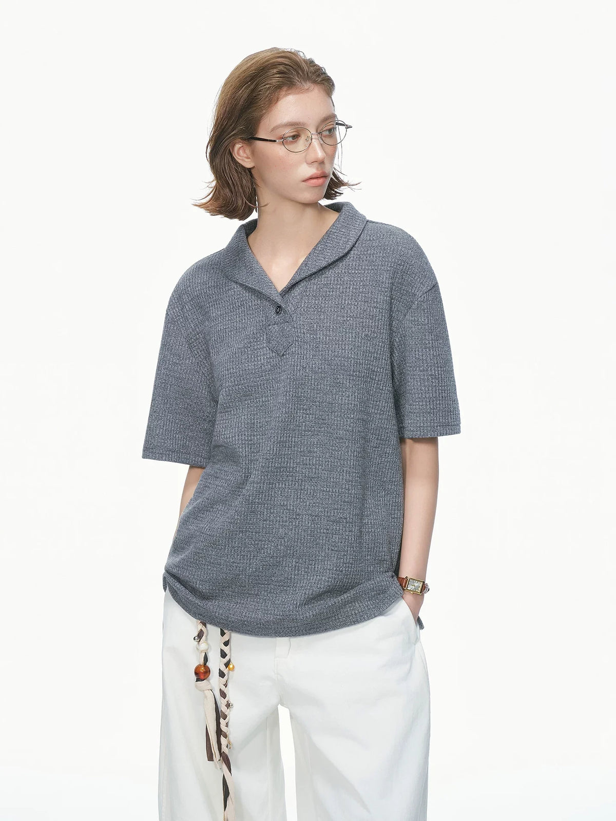 Textured Lounge Knit Polo Shirt