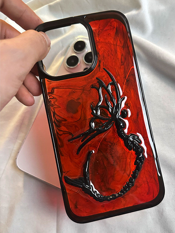 小众异形红晕染人鱼翅膀适用苹果17Pro手机壳iPhone16Pro高级感15Promax硬壳14简约13Pro防摔12保护套11Pro