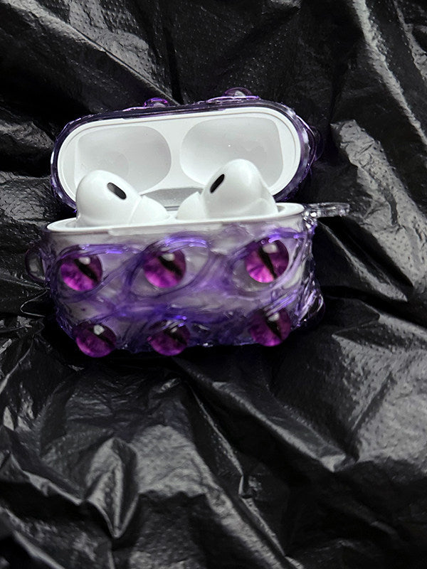 小众冰晶紫眼睛适用airpods4保护套苹果airpods3立体四代pro硅胶硬壳pods2原创airpodpro3代无线蓝pro2壳s2