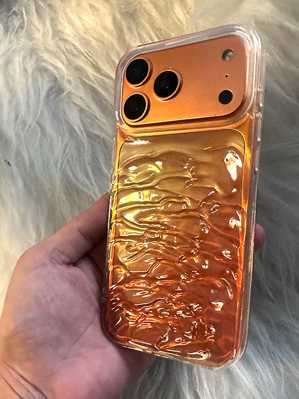 创意橙色渐变适用苹果17Promax手机壳iPhone16Pro高级感15Promax手工原创14Pro小众情侣13防摔12软壳大孔11