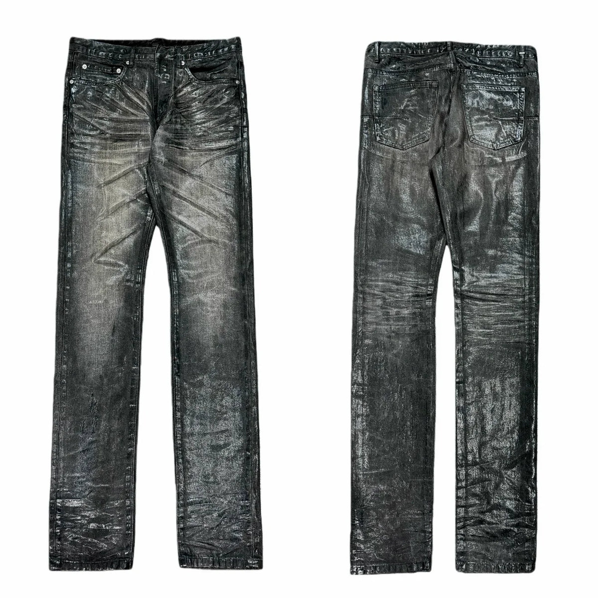 Mercury Sheen Oil-Slick Coated Jeans