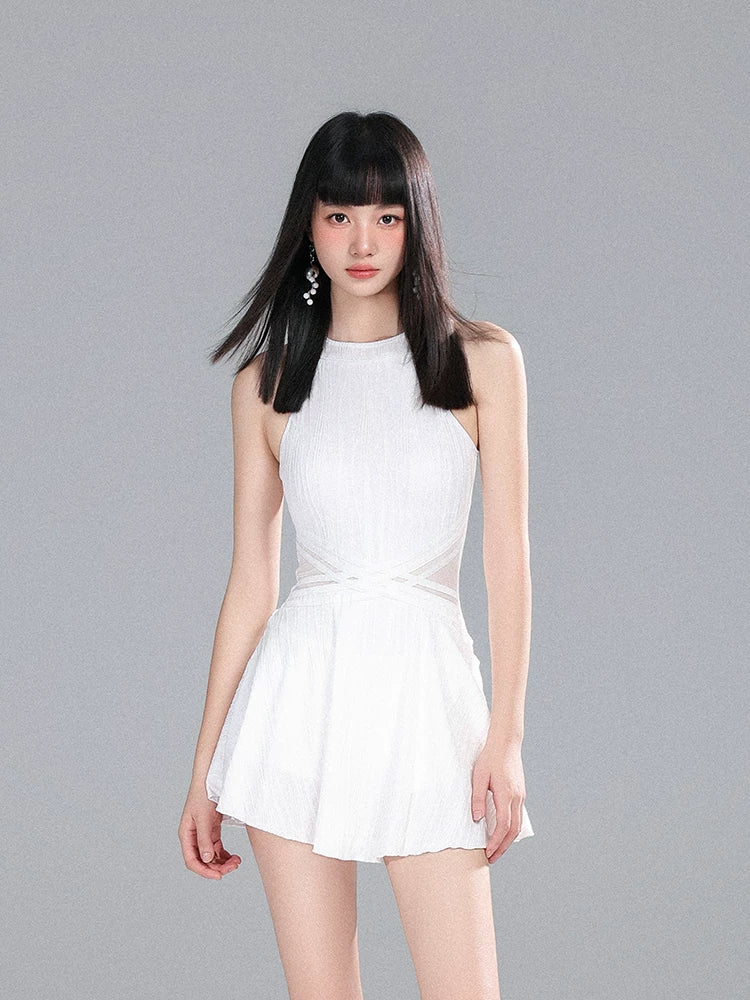 Court Bliss White Tennis Dress Romper