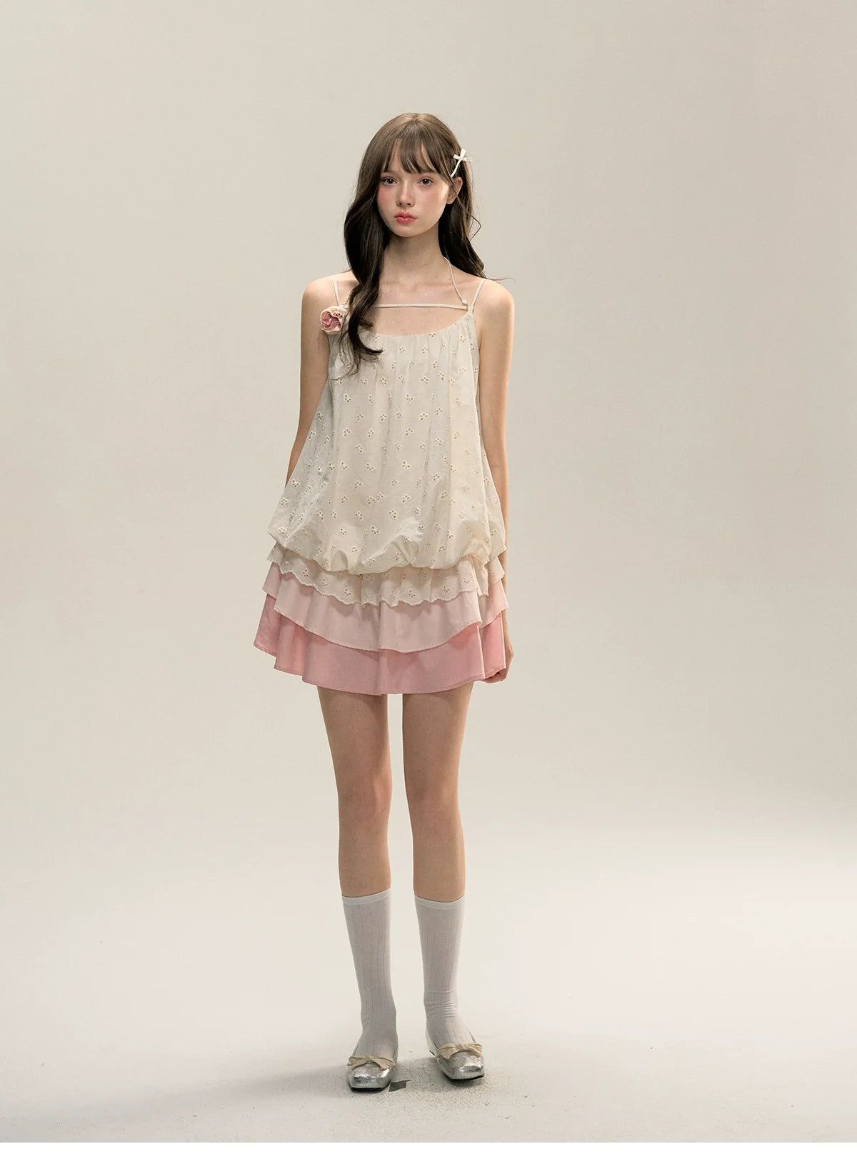 Floral Tiered Ruffle Mini Slip Dress