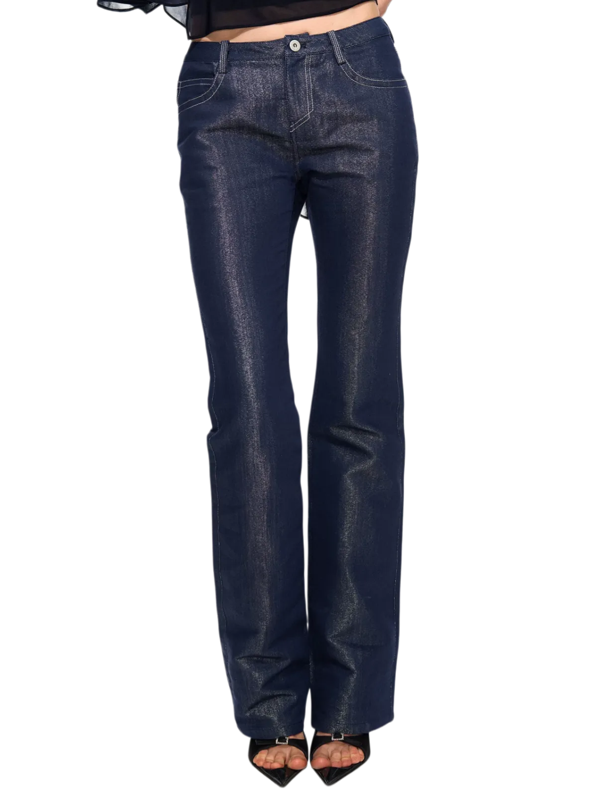 Pearl Sheen Flare Jeans