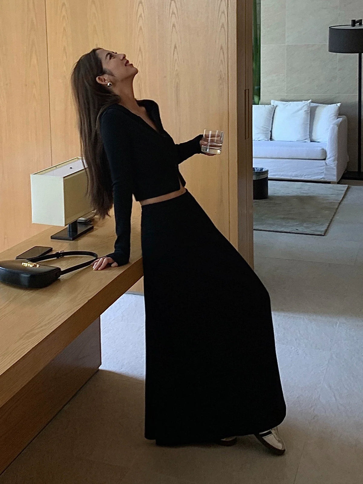 Midnight Ease Jersey Maxi Skirt