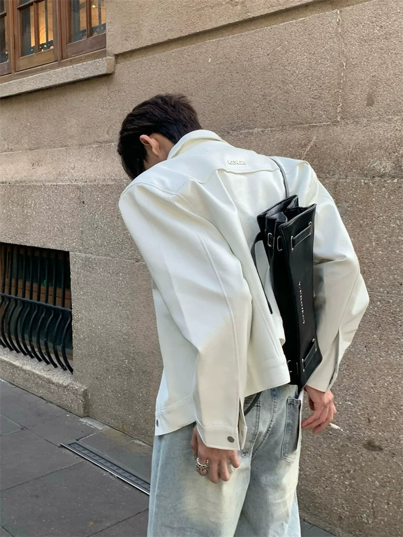 Sculpted Wide-Shoulder Denim Jacket