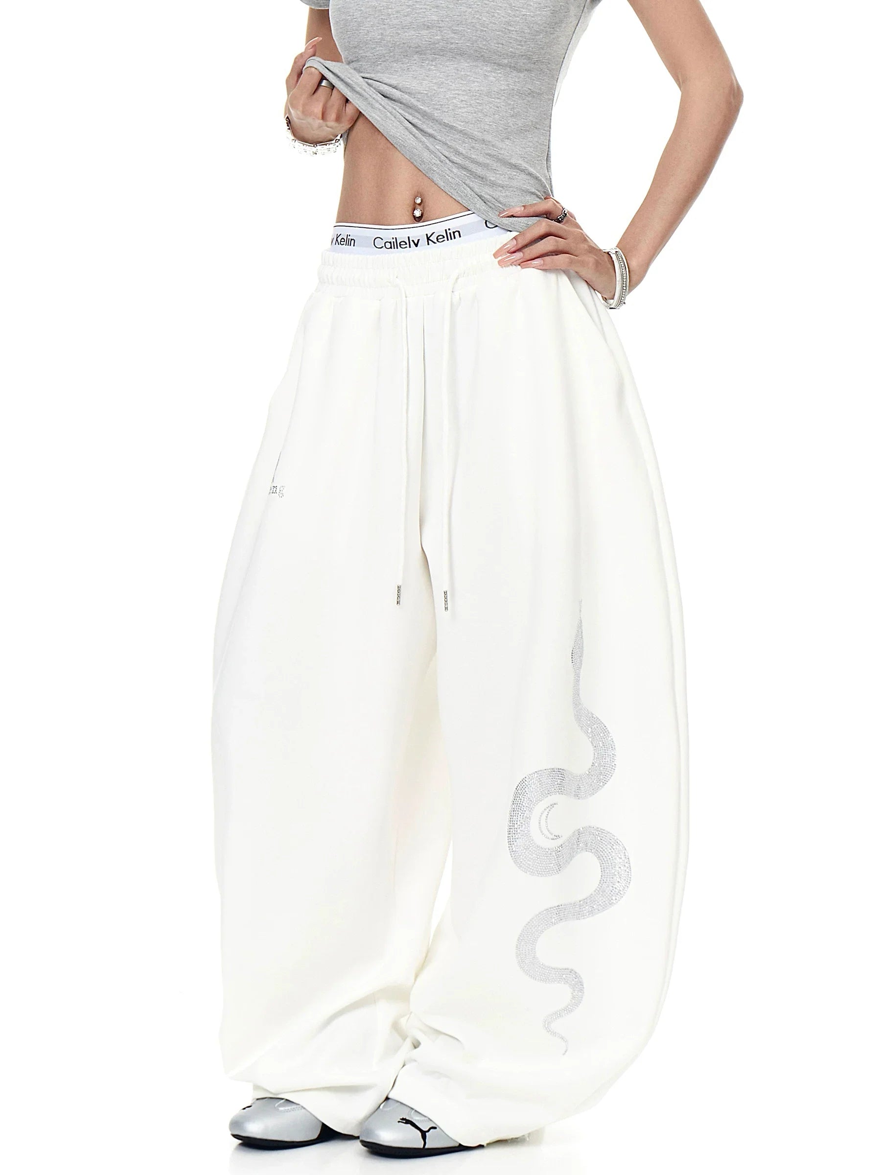 Lunar Serpent Halo Fleece Sweatpants