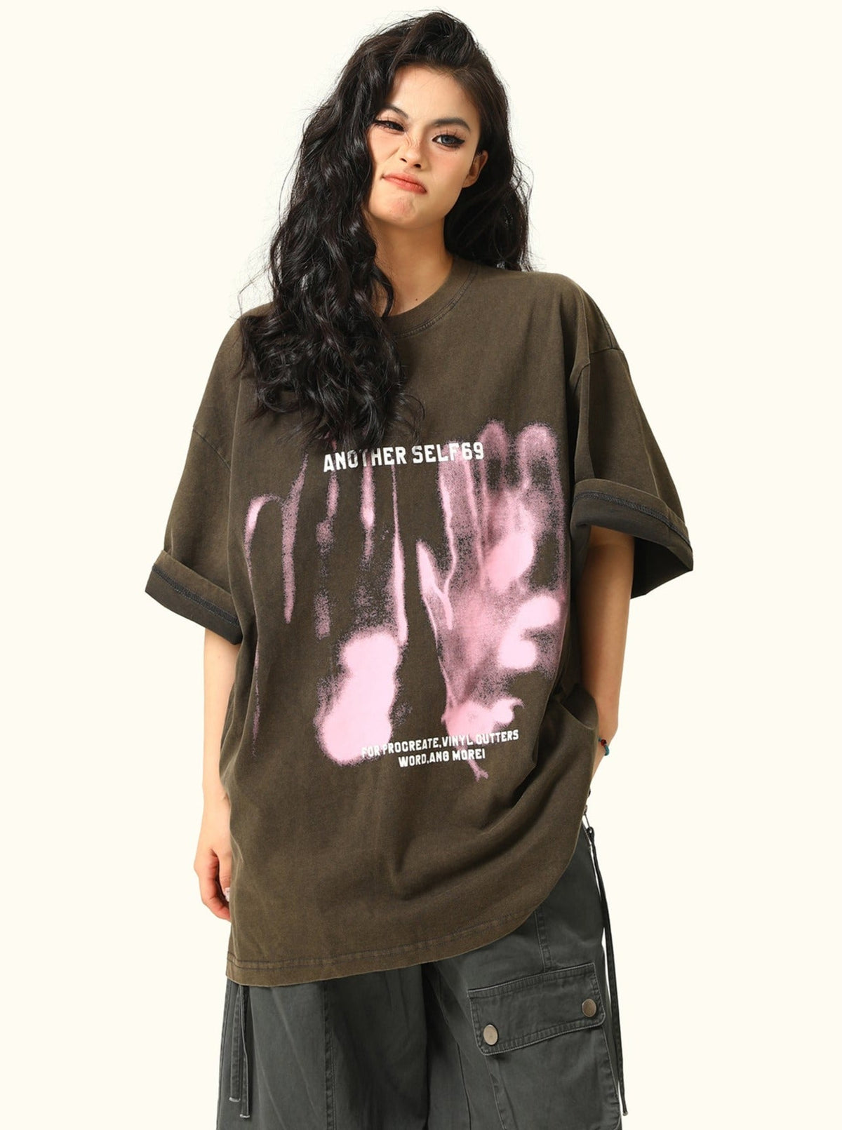 Wild Azi Oversized Grunge Graphic T-Shirt