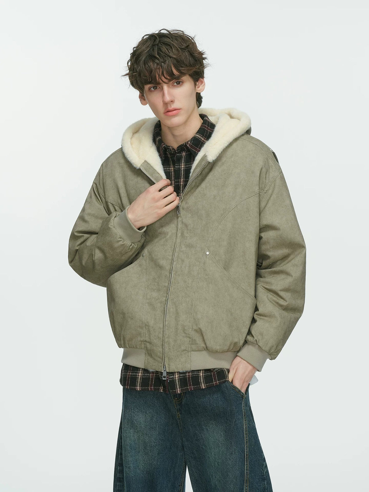 Frostcore Sherpa Hooded Bomber Jacket
