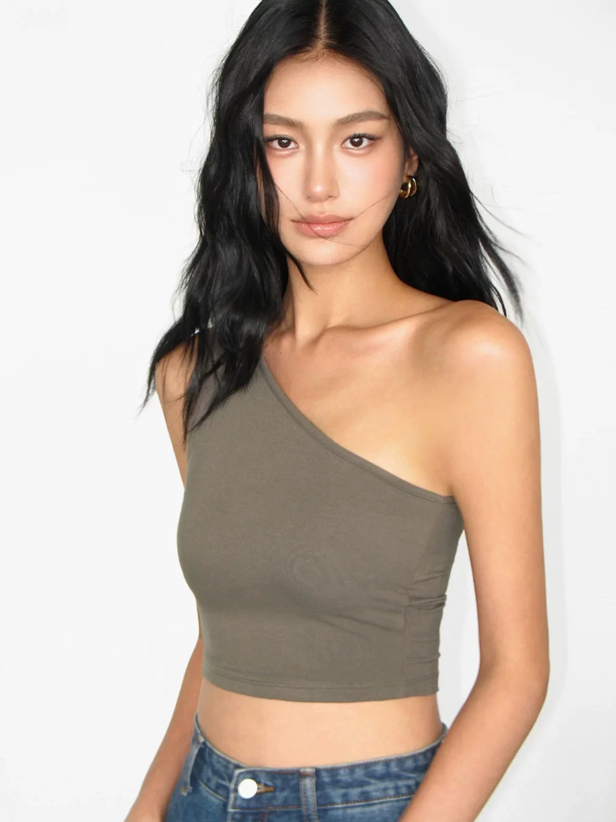 Asymmetry Chic One‑Shoulder Crop Top