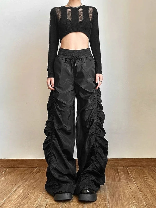 High-Waist Pleated Wide-Leg Pants