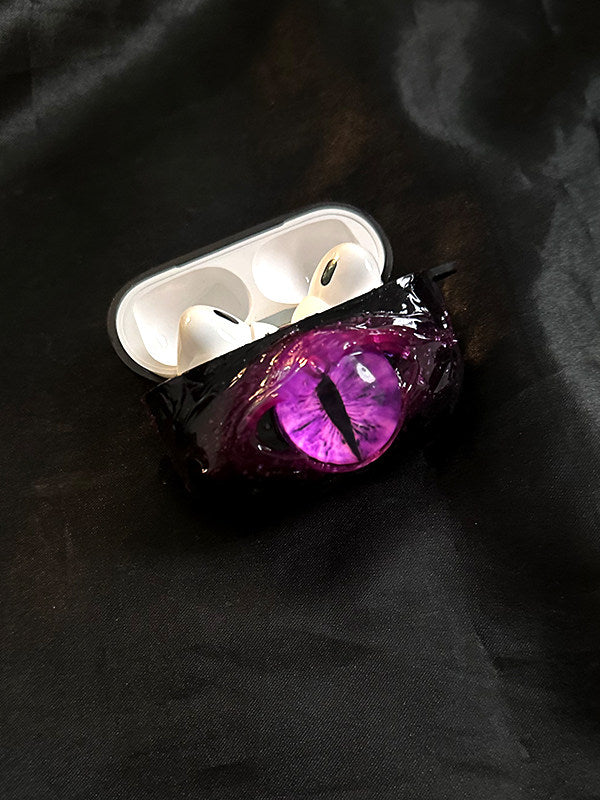 原创深渊暗紫眼皮适用苹果airpods4无线蓝牙保护壳airpodsPro创意耳机盒airpods3小众airpodspro2防摔硬壳3代