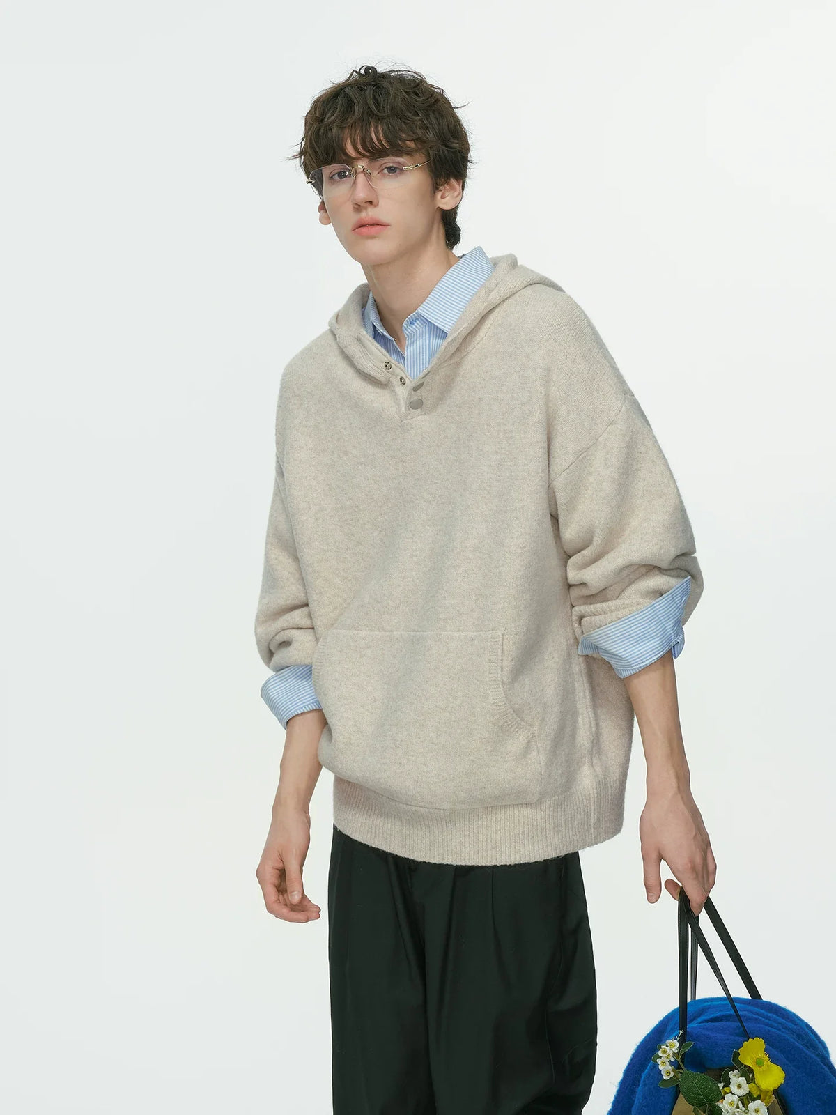 Cocoon Knit Hooded Pocket Sweater