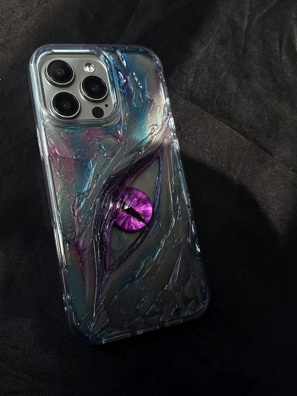 复古彩色紫眼立体适用iphone17pro手机壳15情侣14苹果13pro高级感12防摔硬壳11promax创意大孔12个性壳x原创