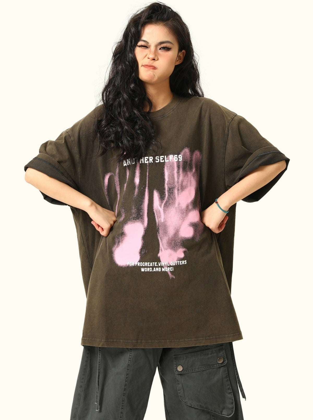 Wild Azi Oversized Grunge Graphic T-Shirt