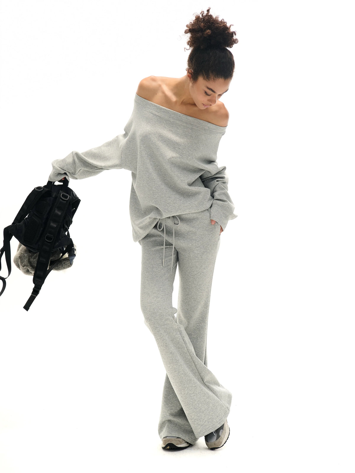 Two Little Guys Off-Shoulder Sweatshirt or Flare Pants