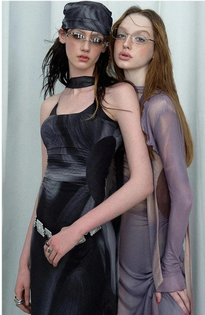 Of Akiva Elegant Satin Maxi Dress