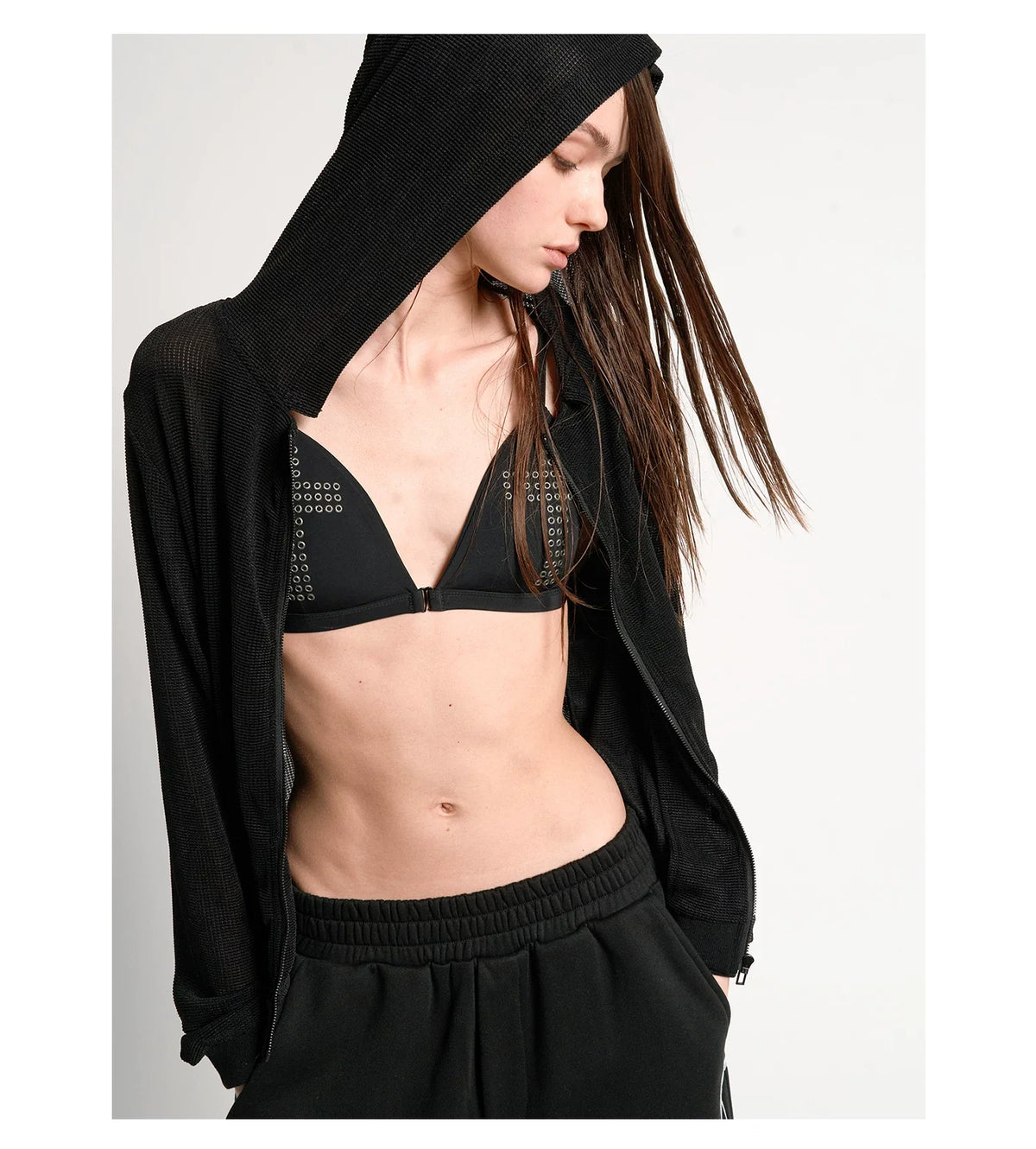 Cross Script Zip Hoodie
