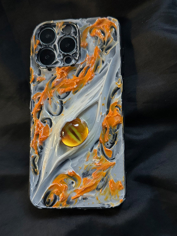 个性太阳眼立体适用苹果16Promax手机壳iPhone14高级感11少女心15Pro手工原创12镜头保护13情侣15防摔xr创意