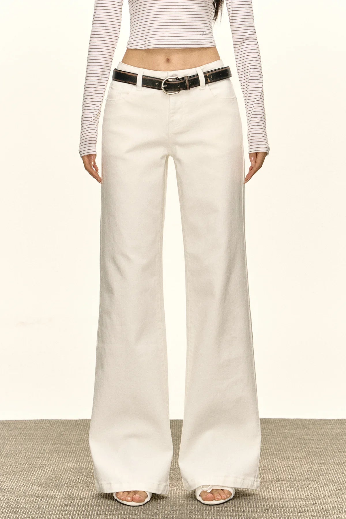 Retro Slim Wide-leg Low-waist Jeans